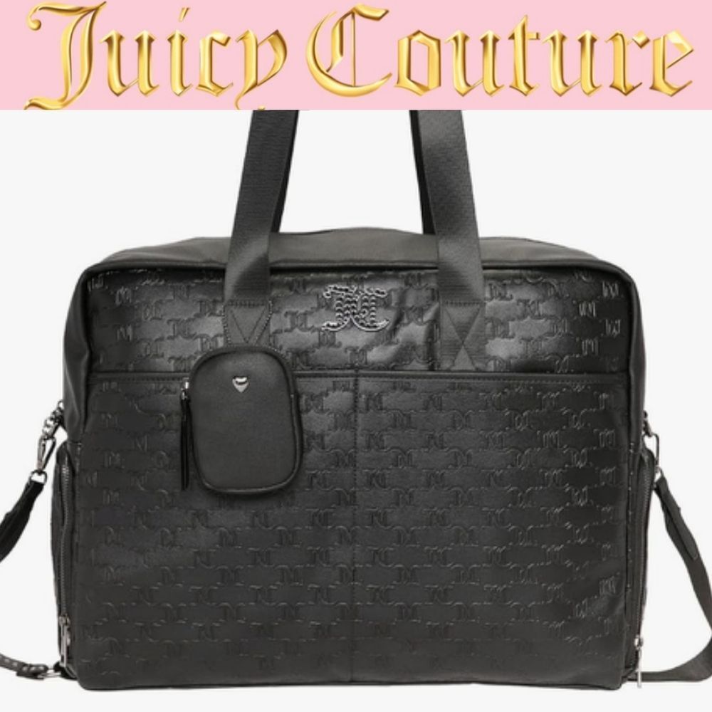 Juicy Couture All About That Bling Embossed  Weekender Duffel- Black
